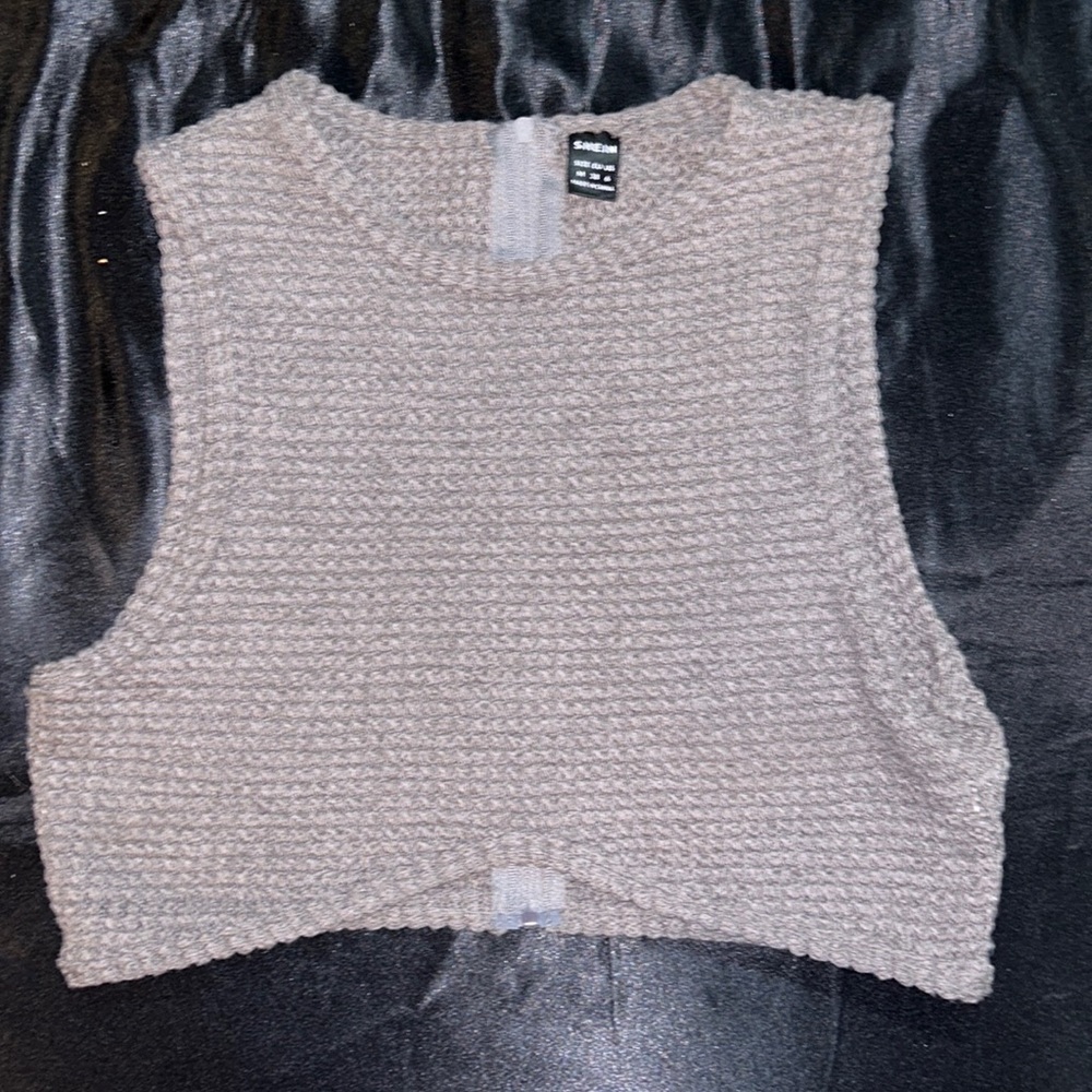 Waffle knit crop top tank